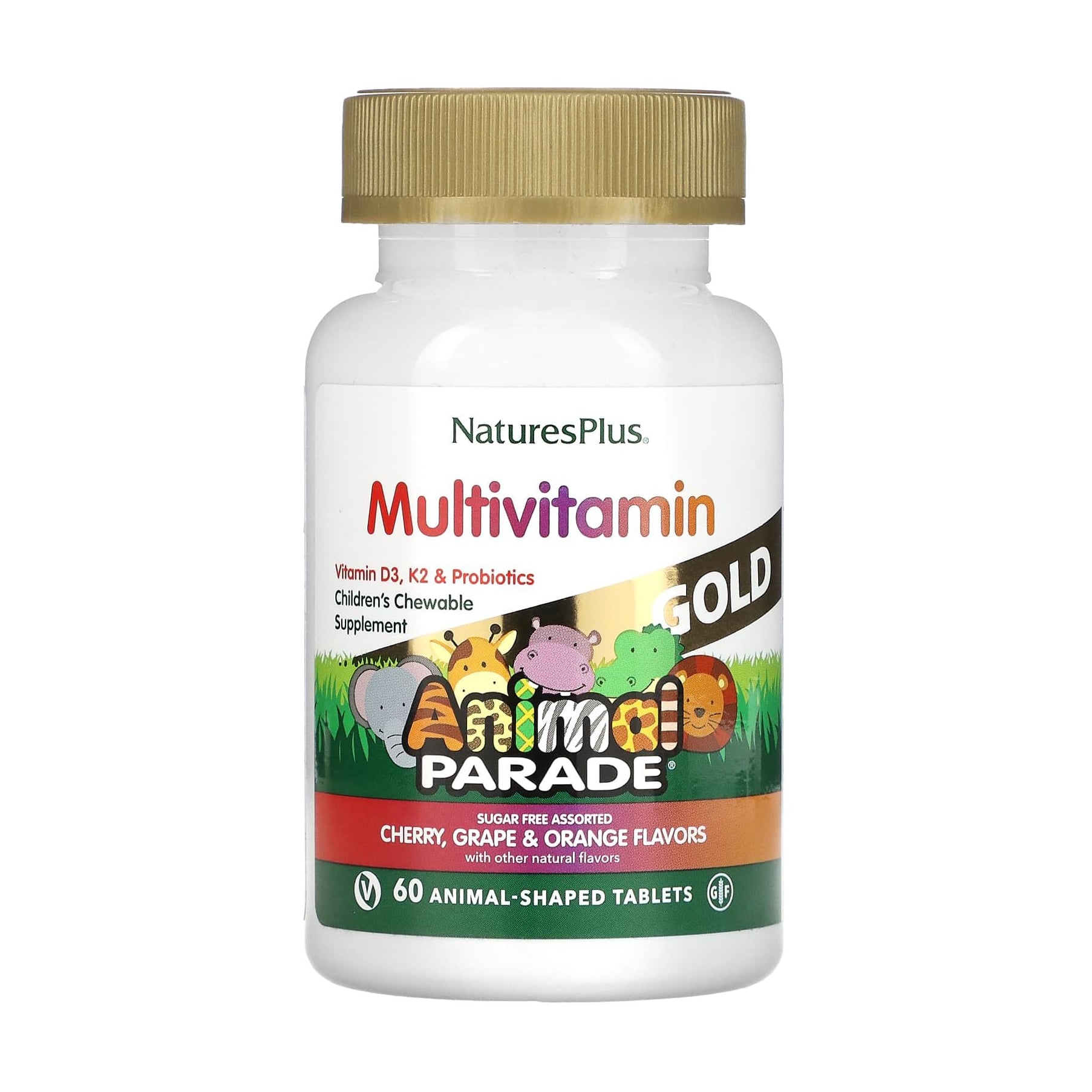 Мультивітаміни для дітей NaturesPlus Animal Parade Gold, 60 жувальних таблеток